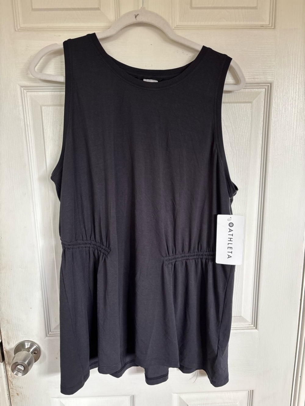 Athleta Black Gathered-Waist Sleeveless Tank